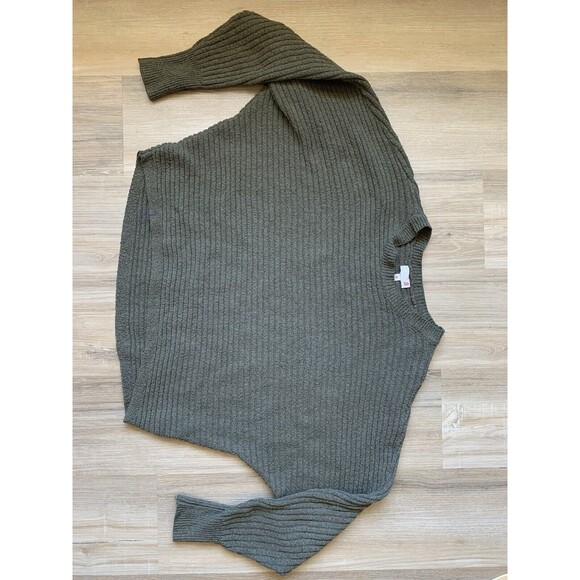 So Womens Knit Sweater Top Size MED Green Round Neck Long Dolman Sleeves - Picture 7 of 10